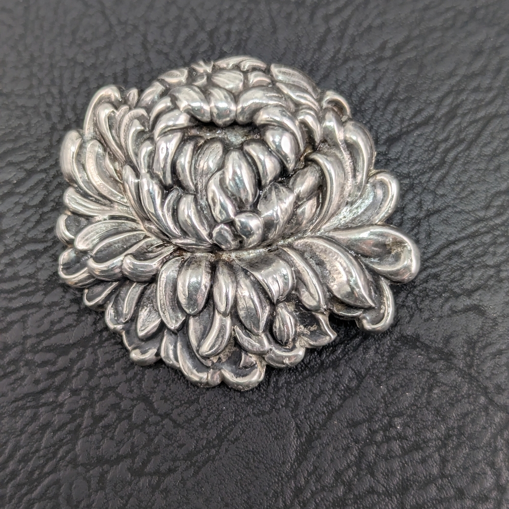 ANTIQUE Vintage Art Nouveau STERLING silver BROOCH